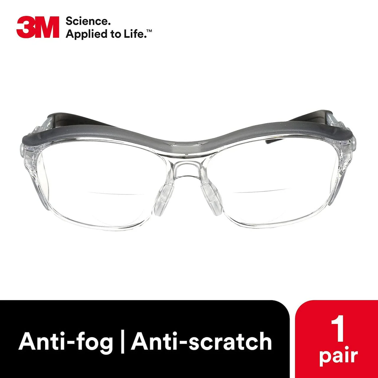 3M Nuvo Reader Bifocal Safety Glasses with Clear Anti-Fog Lenses - Image 4