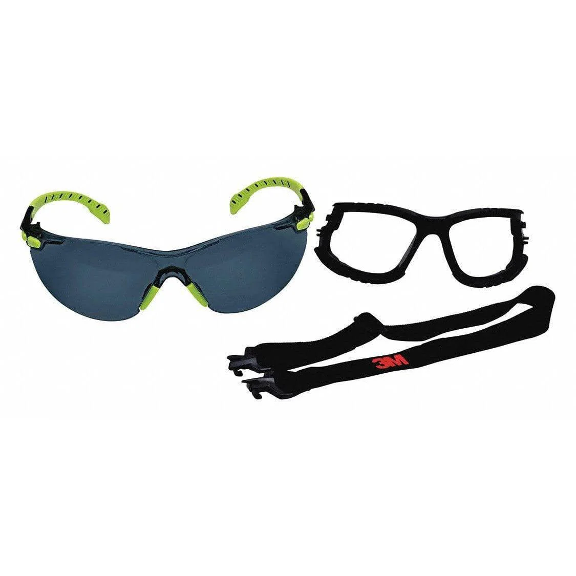 3M Solus Safety Glasses Green with Foam Kit and Gray Anti-Fog Lens - Image 3