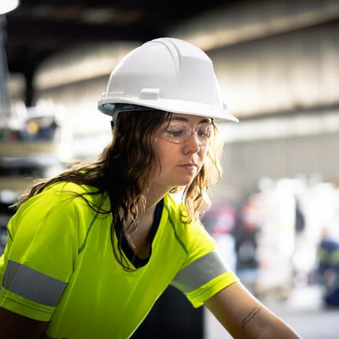 Bouton Eva Petite Women's Safety Glasses with Pink Temple Trim and Clear Anti-Fog Lens - Image 7