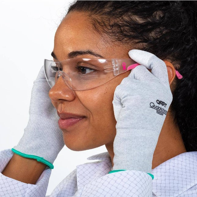 Bouton Eva Women's Safety Glasses with Pink Temples and Clear Hard Coat Lens - Image 4