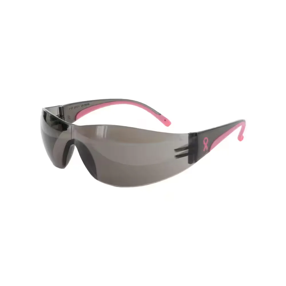 Bouton Eva Petite Women's Safety Glasses with Pink Temple Trim and Gray Lens - Image 3
