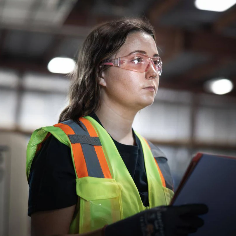 Bouton Eva Women's Safety Glasses with Pink Temples and Pink #1 Lens - Image 4