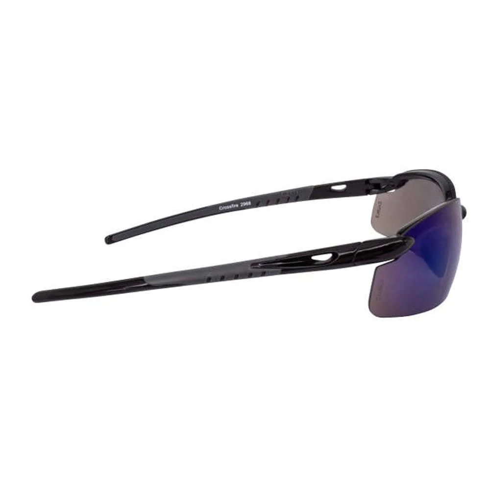 Crossfire ES5 Safety Glasses Black with Blue Mirror Lenses - Image 6