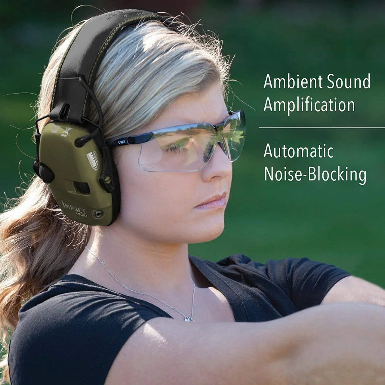 Howard Leight Impact Sport Electronic Earmuffs NRR 22, Clasic OD Green - Image 3