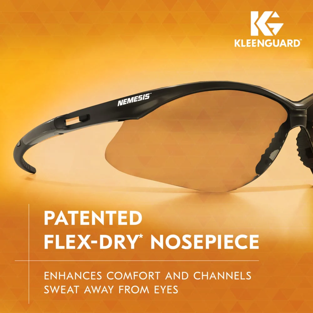 KleenGuard Nemesis Safety Glasses with Black Frame and Indoor/Outdoor Lens - Image 5