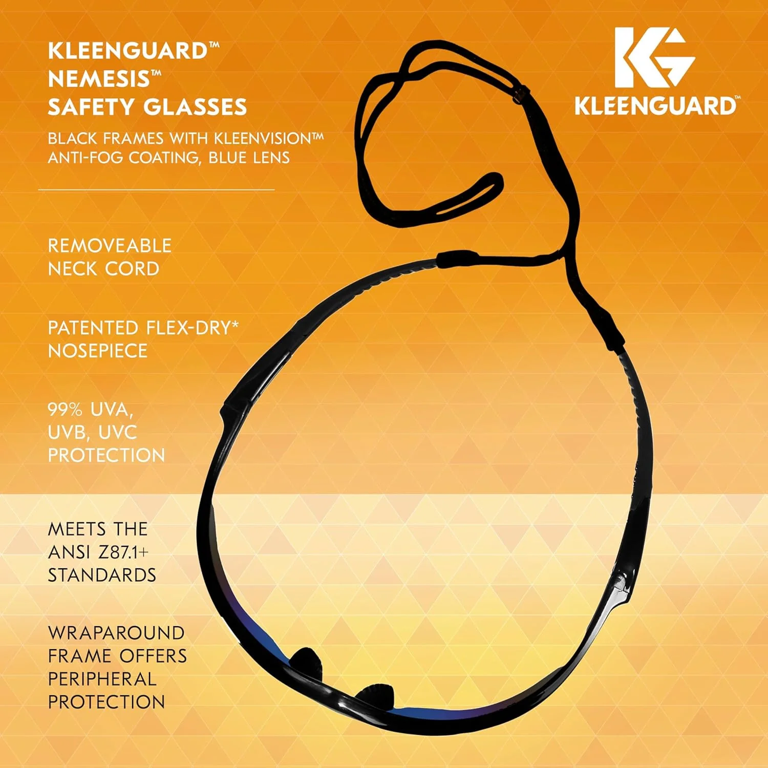 KleenGuard Nemesis Safety Glasses with Black Frame and Blue Mirror Lens - Image 9