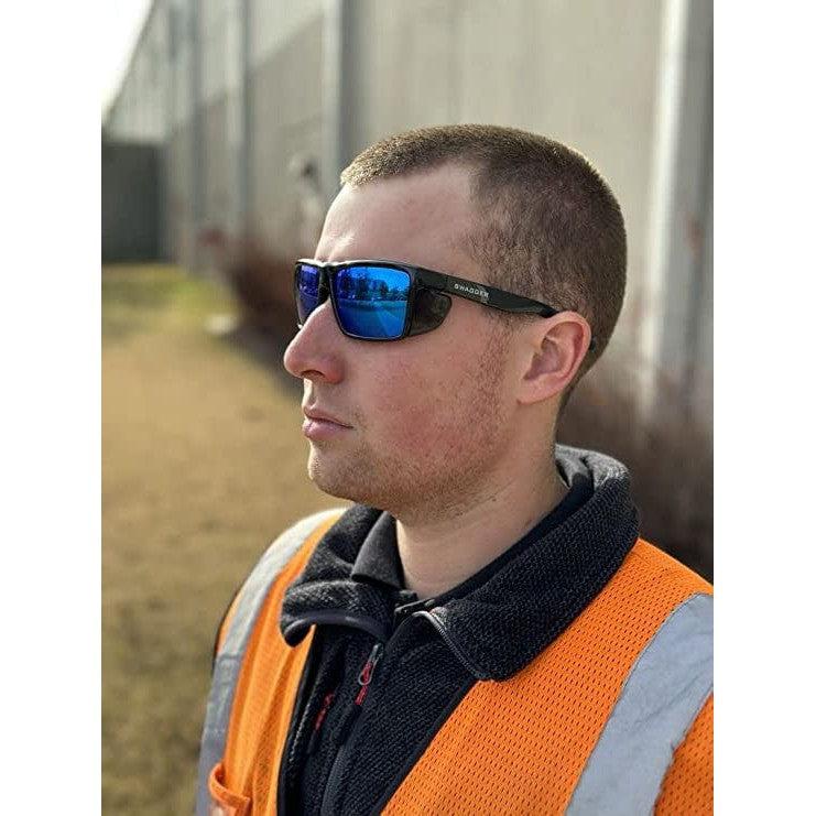 MCR Safety Swagger SR2 Safety Glasses Black with Blue Diamond Mirror Lenses - Image 5